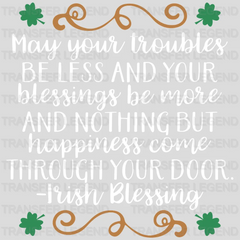 Irish Blessings St. Patrick's Day Design - DTF heat transfer - transferlegend