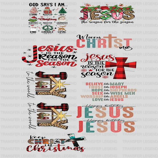 Christmas Premade Gang sheet-22X60-Jesus Christmas Designs - transferlegend