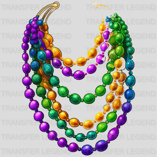 Necklace Mardi Gras Design- Mardi Gras DTF heat transfer - transferlegend