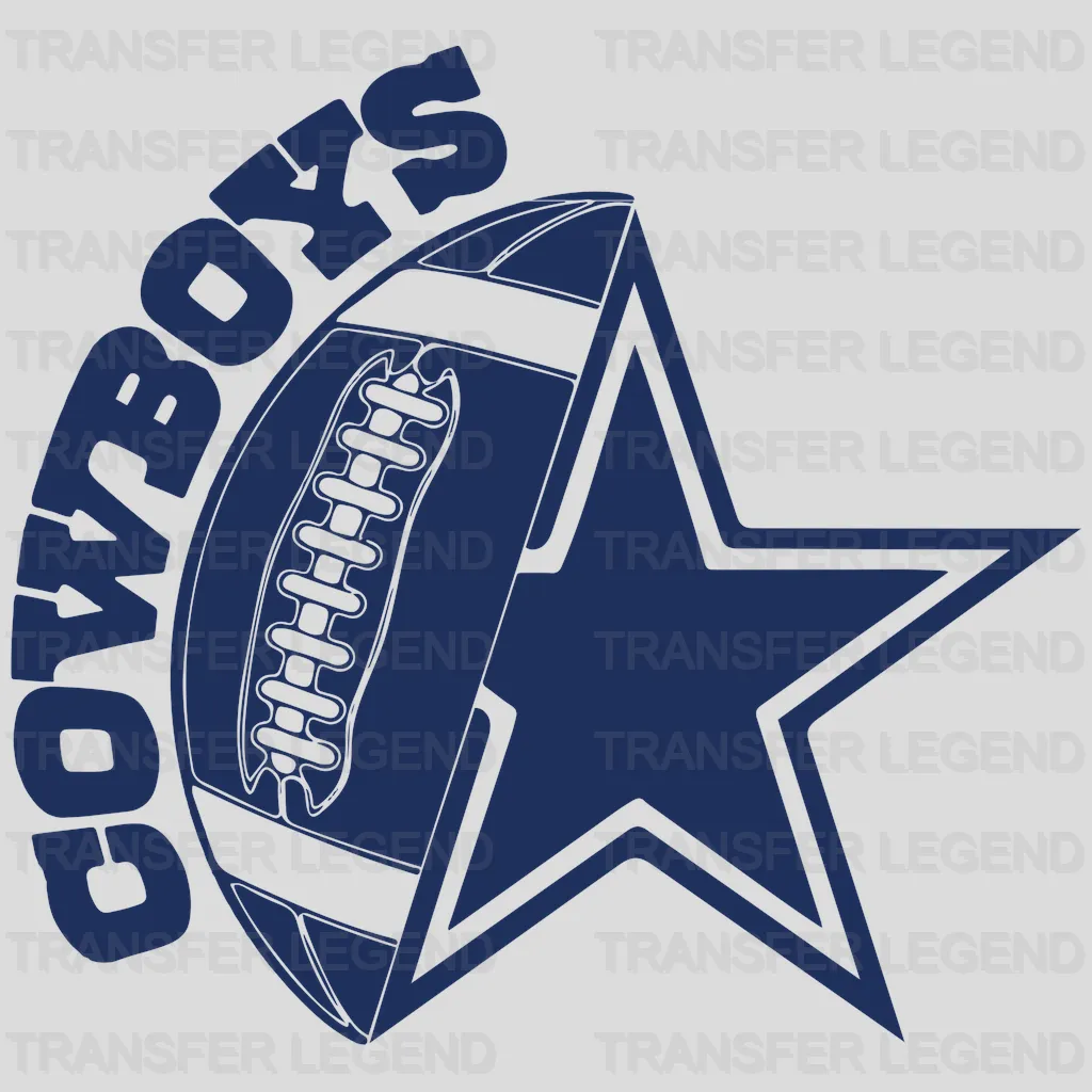 Dallas Cowboys Star Arrow Emblem NFL Design - DTF Heat Transfer