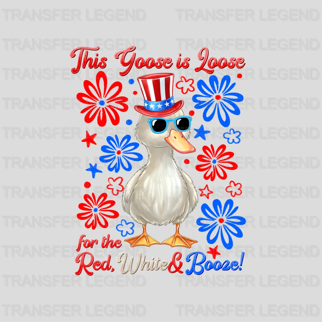 This Goose is Loose 4th July Design - DTF Heat Transfers - transferlegend