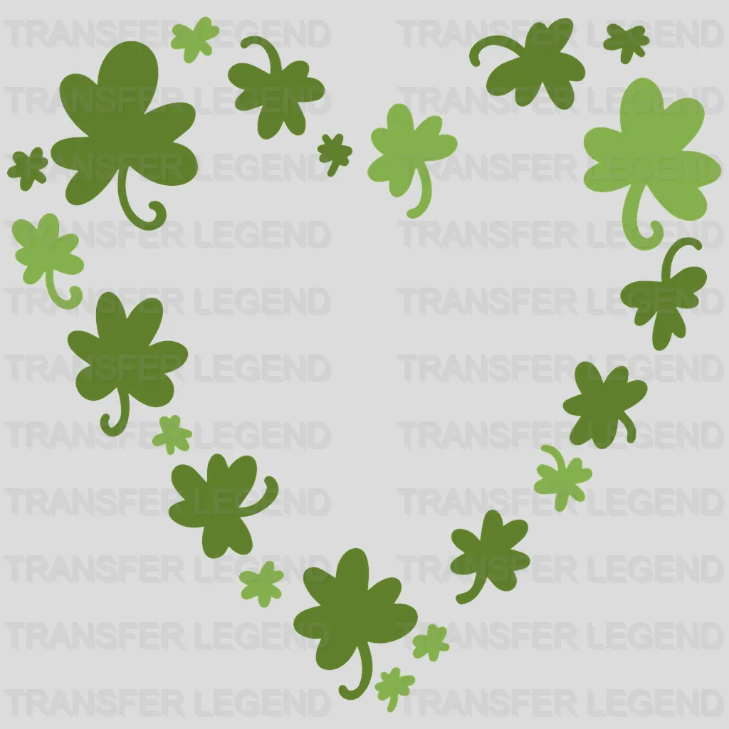 Clover Heart St. Patrick's Day Design - DTF heat transfer - transferlegend