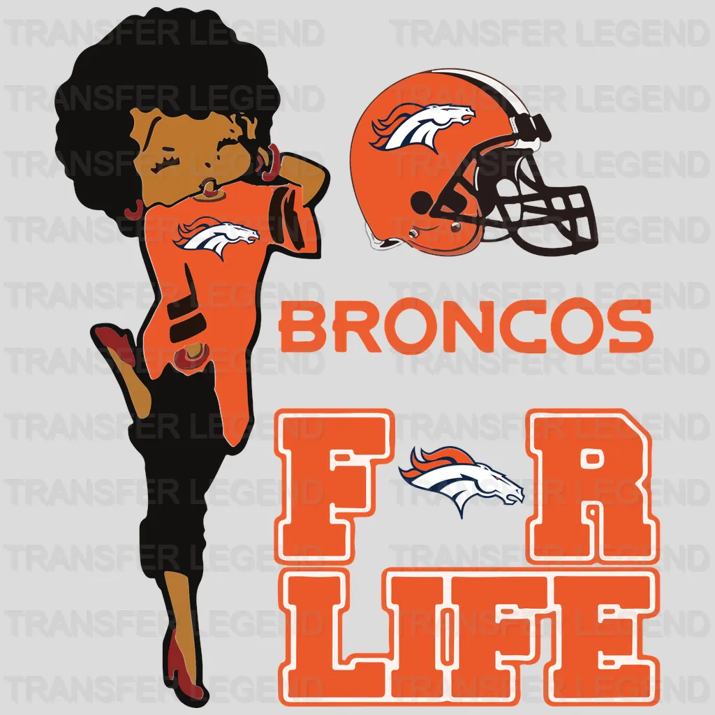 Denver Broncos Arrow Heart Stethoscope NFL Design - DTF Heat Transfer