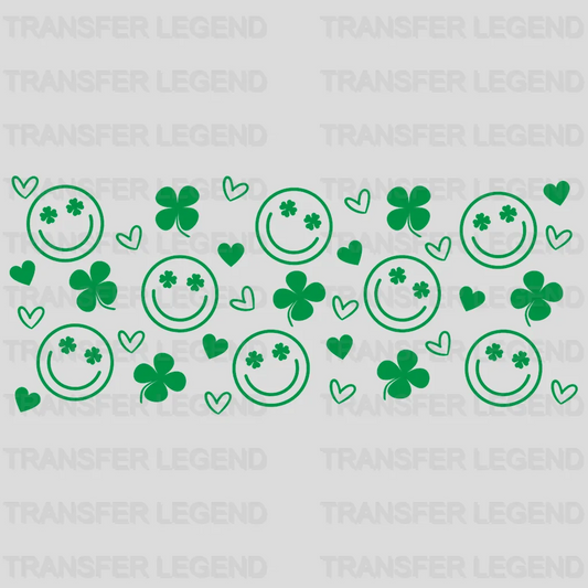 Smiley Four Leaf Clover UV DTF Transfer Cup Wrap UV DTF Sticker - transferlegend