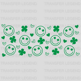 Smiley Four Leaf Clover UV DTF Transfer Cup Wrap UV DTF Sticker - transferlegend