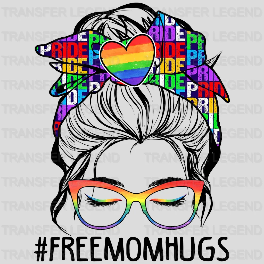 Free Mom Hugs - Support Lgbt - Lgbt Mom  Design - DTF heat transfer - transferlegend