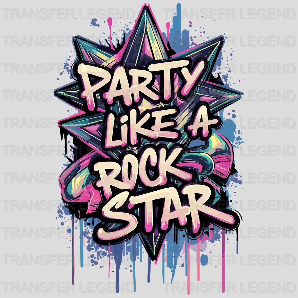 Rock Star Party Design - DTF Heat Transfer - transferlegend