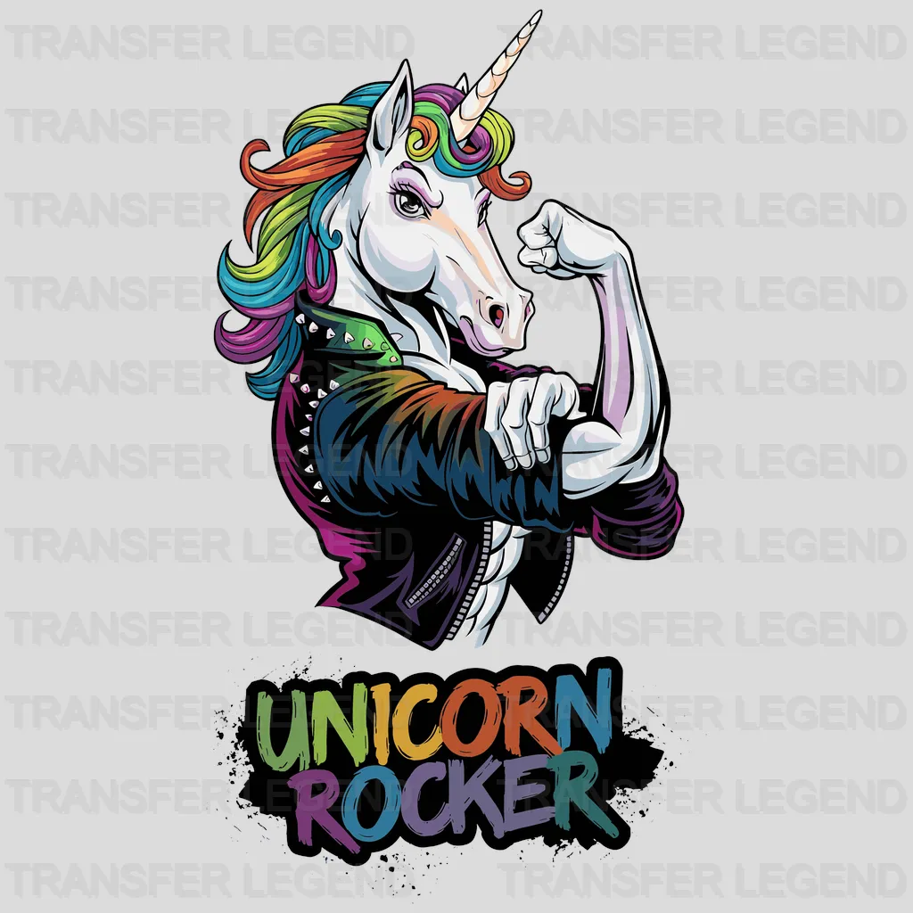 Rocker Unicorn Design - DTF Heat Transfers - transferlegend