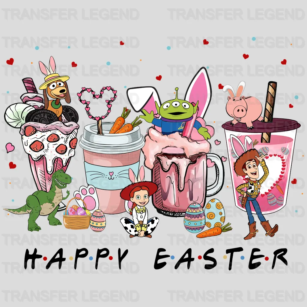 Toy Story Coffee Cups Happy Easter Design- DTF heat transfer - transferlegend