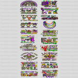 Mardi Gras Premade Gang sheet - 20 PCS 10 INCH - transferlegend