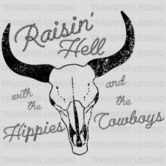 Raisin' Hell With The Hippies And The Cowboys Design - DTF heat transfer - transferlegend