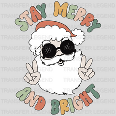 Stay Merry And Bright Santa Christmas Design - DTF heat transfer - transferlegend