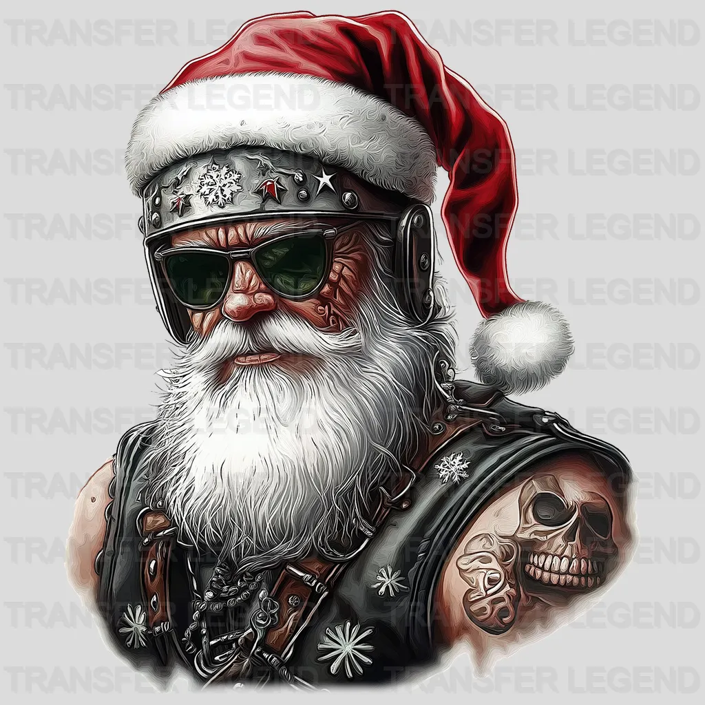 Sun Glasses & Skull Santa Claus Design - DTF Heat Transsfer - transferlegend