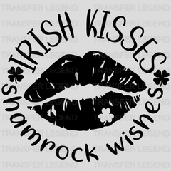 Irish Kisses & Shamrock Wishes St. Patrick's Day Design - DTF heat transfer - transferlegend