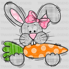 Bunny Eating Carrot Easter Design - DTF heat transfer - transferlegend