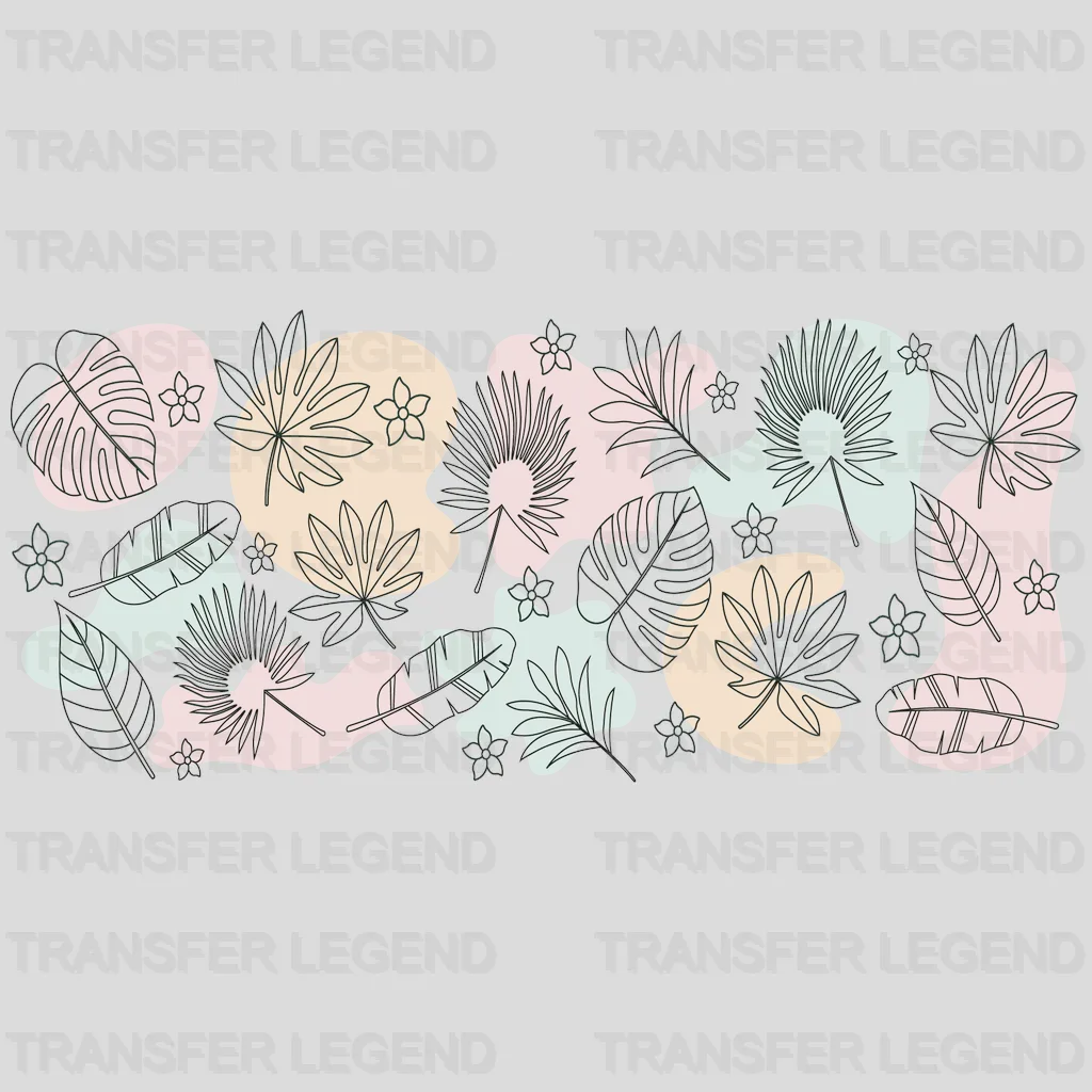 Leaves UV DTF Transfer Cup Wrap UV DTF Sticker - transferlegend