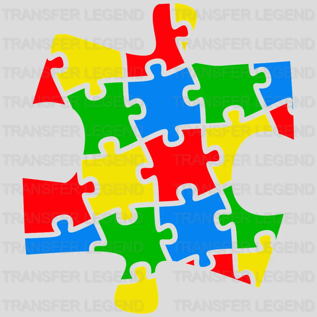 Autism Puzzle Design - DTF heat transfer - transferlegend