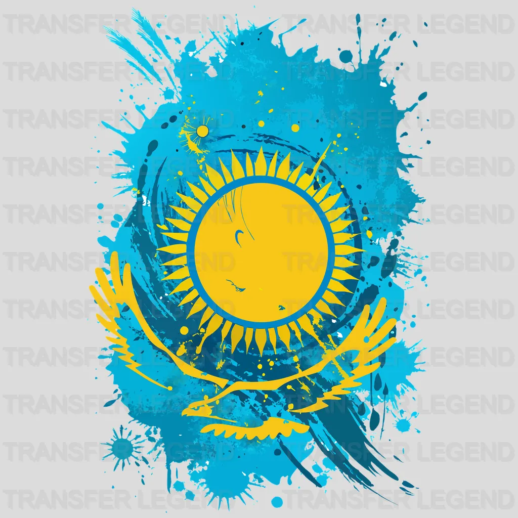 Kazakhstan Flag Design - DTF Heat Transfer - transferlegend