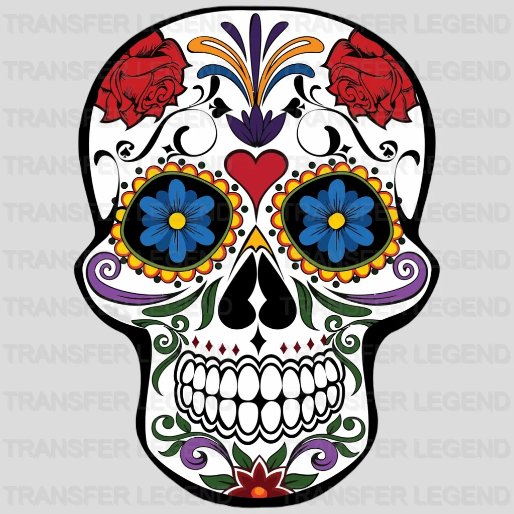 SUGAR SKULL 1 Design - DTF heat transfer - transferlegend