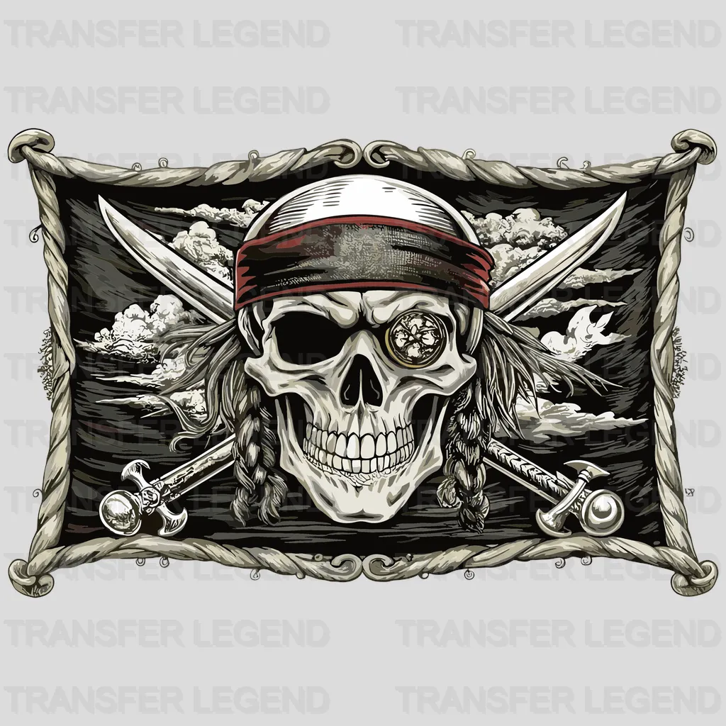 Party Skull Pirate Design - DTF Heat Transfer - transferlegend