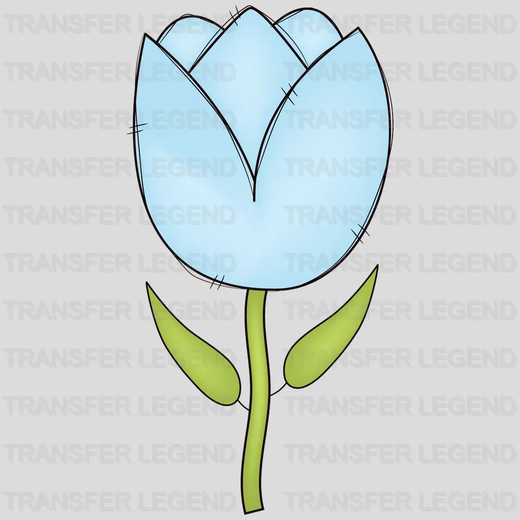 Blue Rose Easter Design - DTF heat transfer - transferlegend