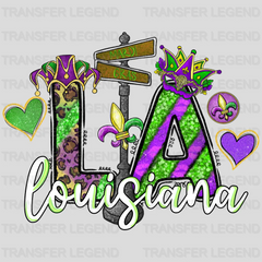 LA Louisiana Mardi Gras Design- Mardi Gras DTF heat transfer - transferlegend