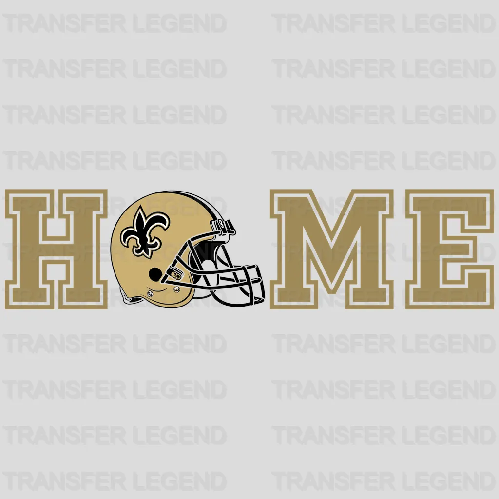 New Orleans Saints home icon with fleur‑de‑lis inside, NFL design - DTF Heat Transfer