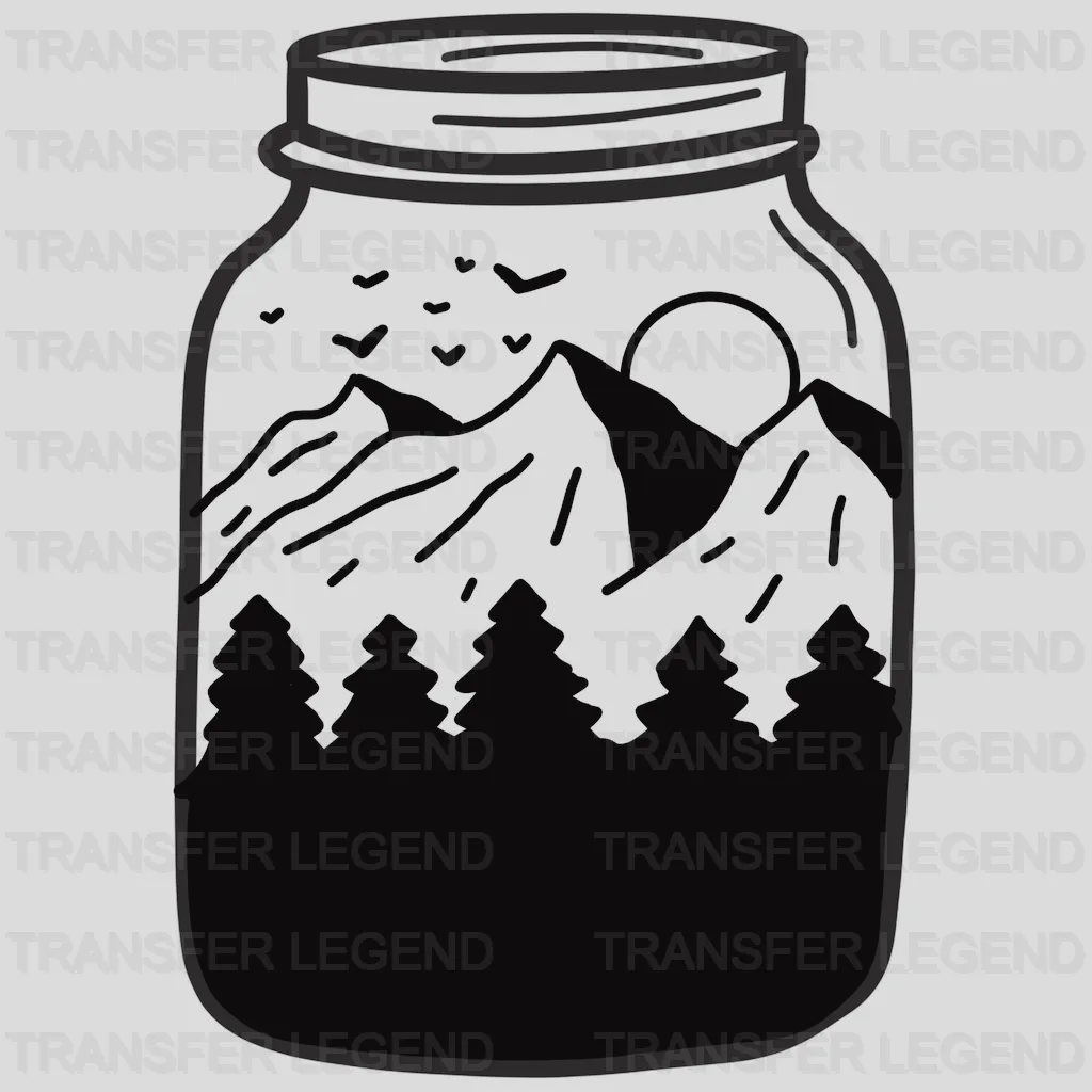 Camping In A Mason Jar Design - DTF heat transfer - transferlegend