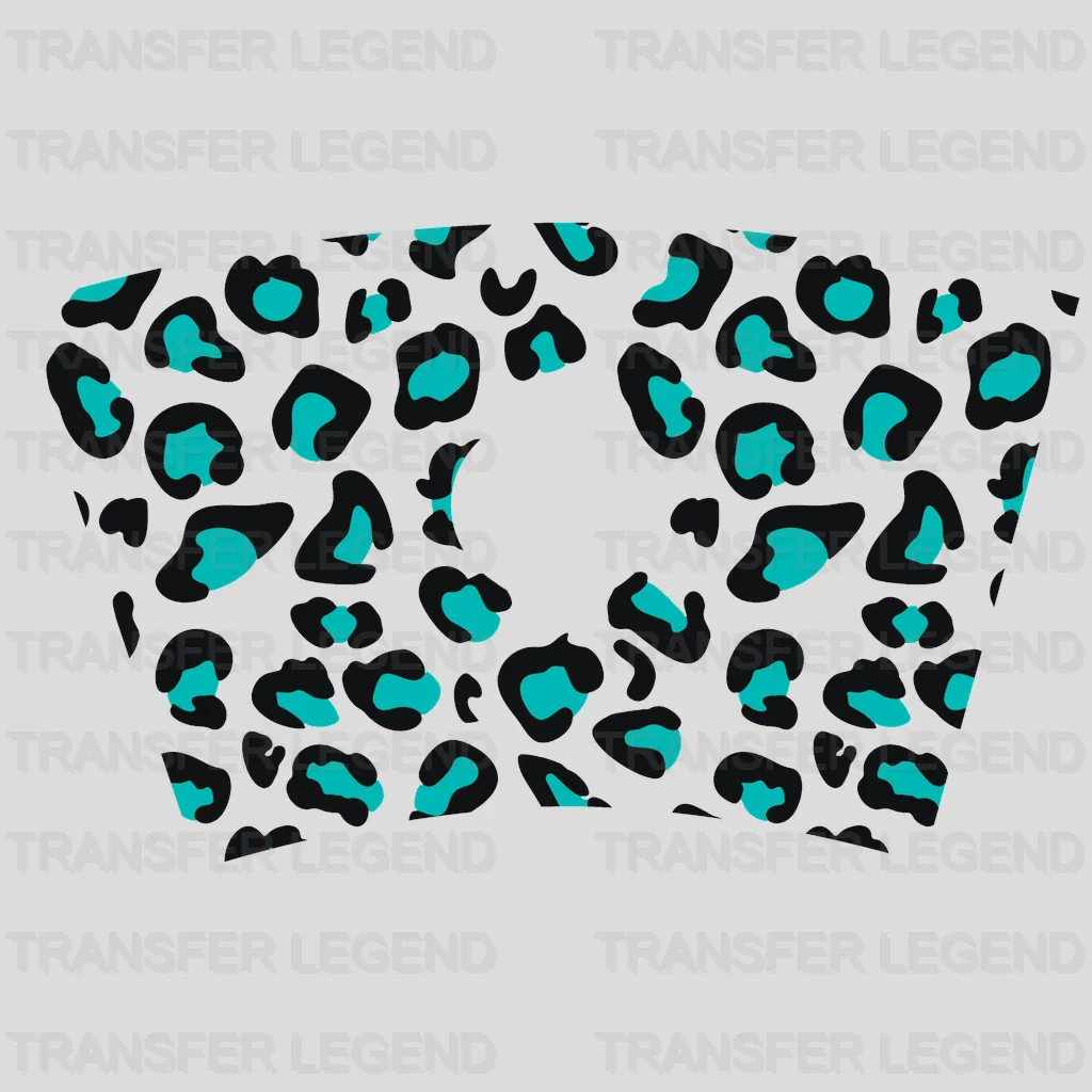 Aqua Leopard UV DTF Transfer Cup Wrap UV DTF Sticker - transferlegend