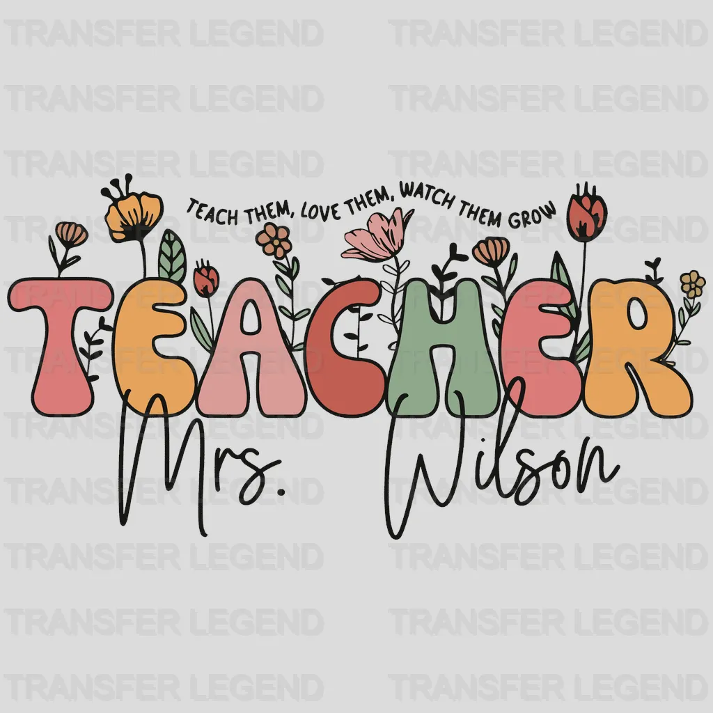 Teacher Mrs. Wilson 100 Days School Design - DTF heat transfer - transferlegend