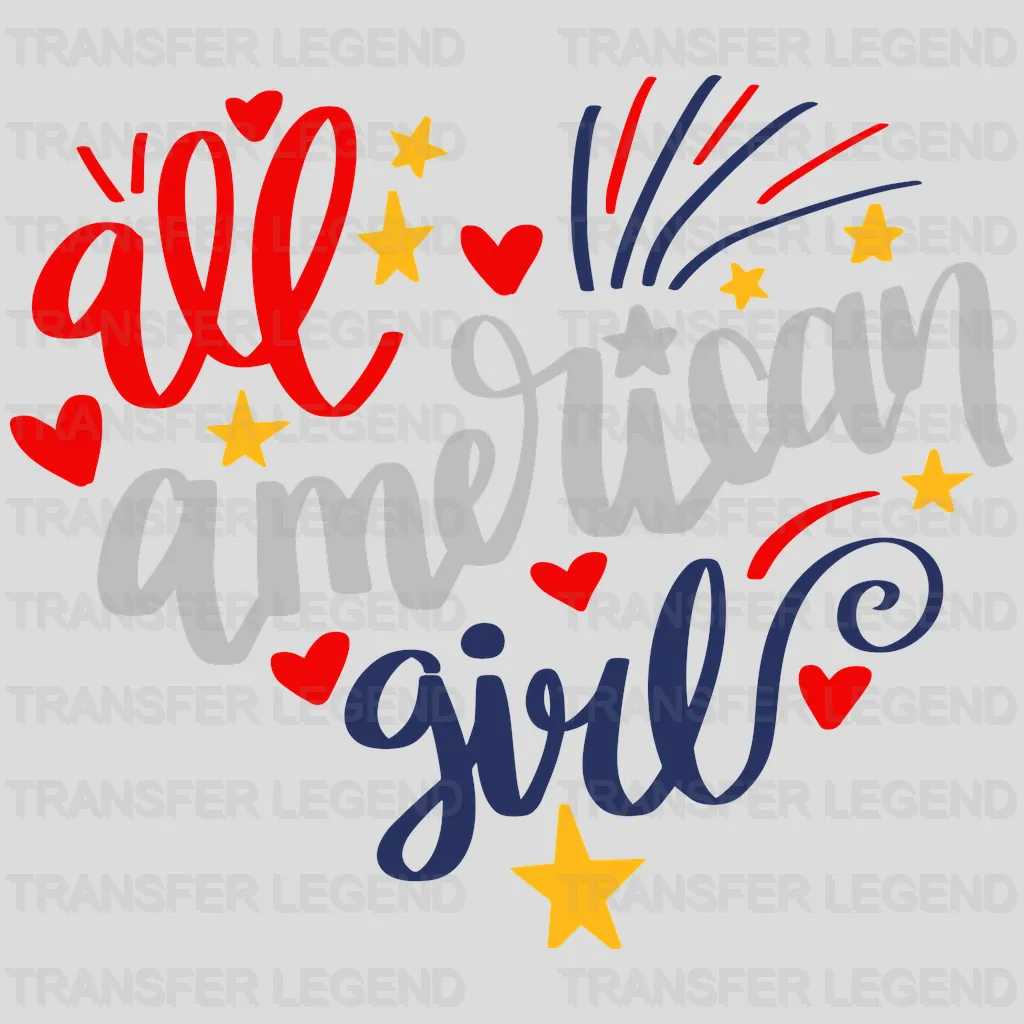 All American Girl DTF Transfer - transferlegend