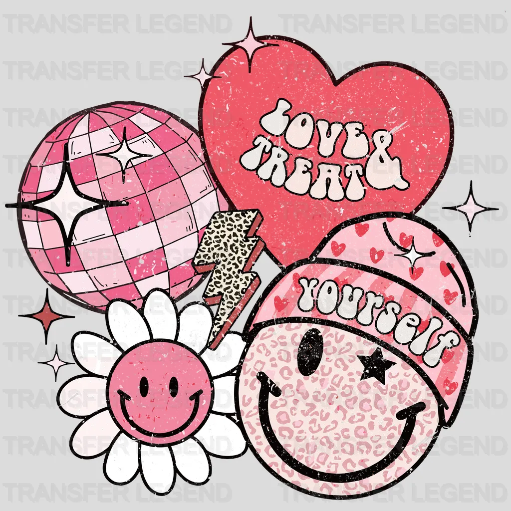 Love & Treat Yourself Valentine's Day Design - DTF heat transfer - transferlegend