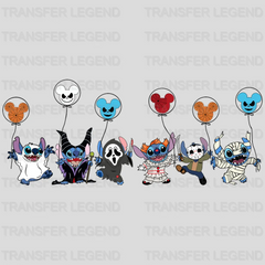 Stitch Pennywise - Jason Voorhees - Scream With Mickey Head Balloons Horror Movie Characters  Design - DTF heat transfer - transferlegend