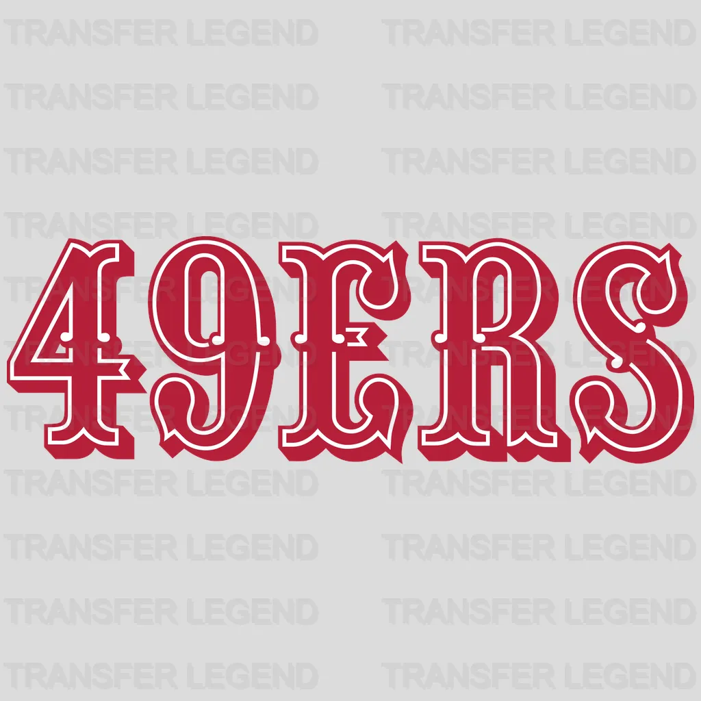 San Francisco 49ers Retro Serif “49ERS” Wordmark NFL Design - DTF Heat Transfer