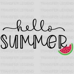 Watermelon Pieces Hello Summer - Beach Vacation Design - DTF heat transfer - transferlegend