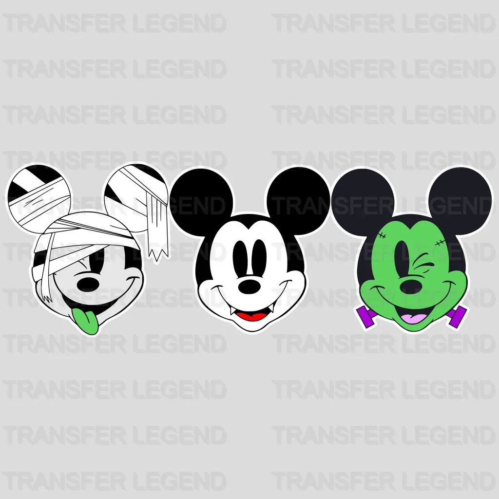 Halloween Mickey Heads Design - DTF heat transfer - transferlegend