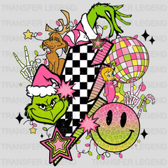 GRINCH SMILEY Christmas Design - DTF heat transfer - transferlegend