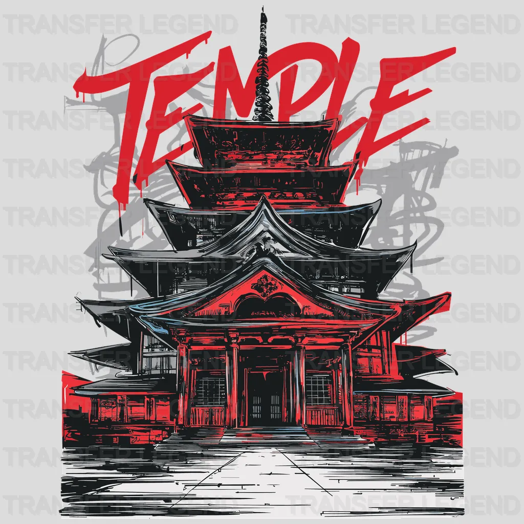 Samurai Temple Asian Design - DTF Heat Transfer - transferlegend