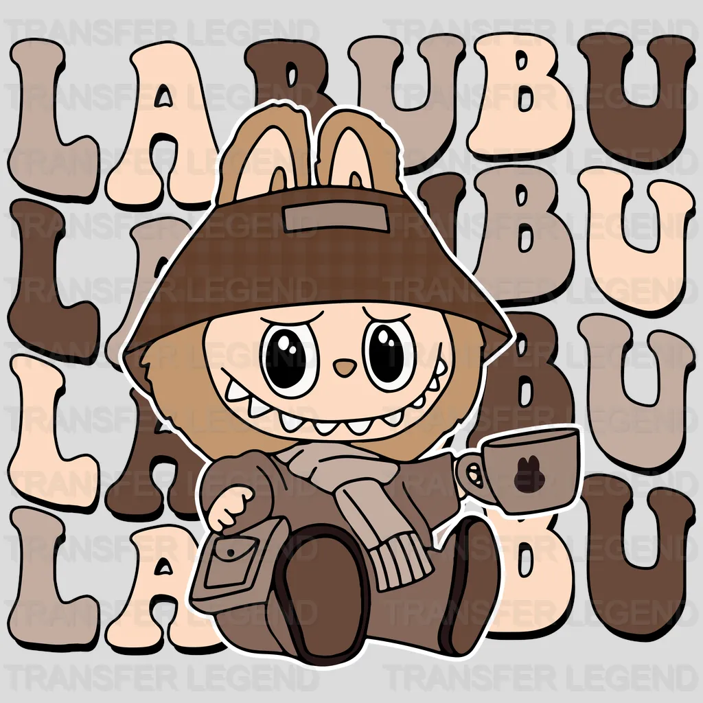 Coffee Time Labubu Design - DTF Heat Transfers