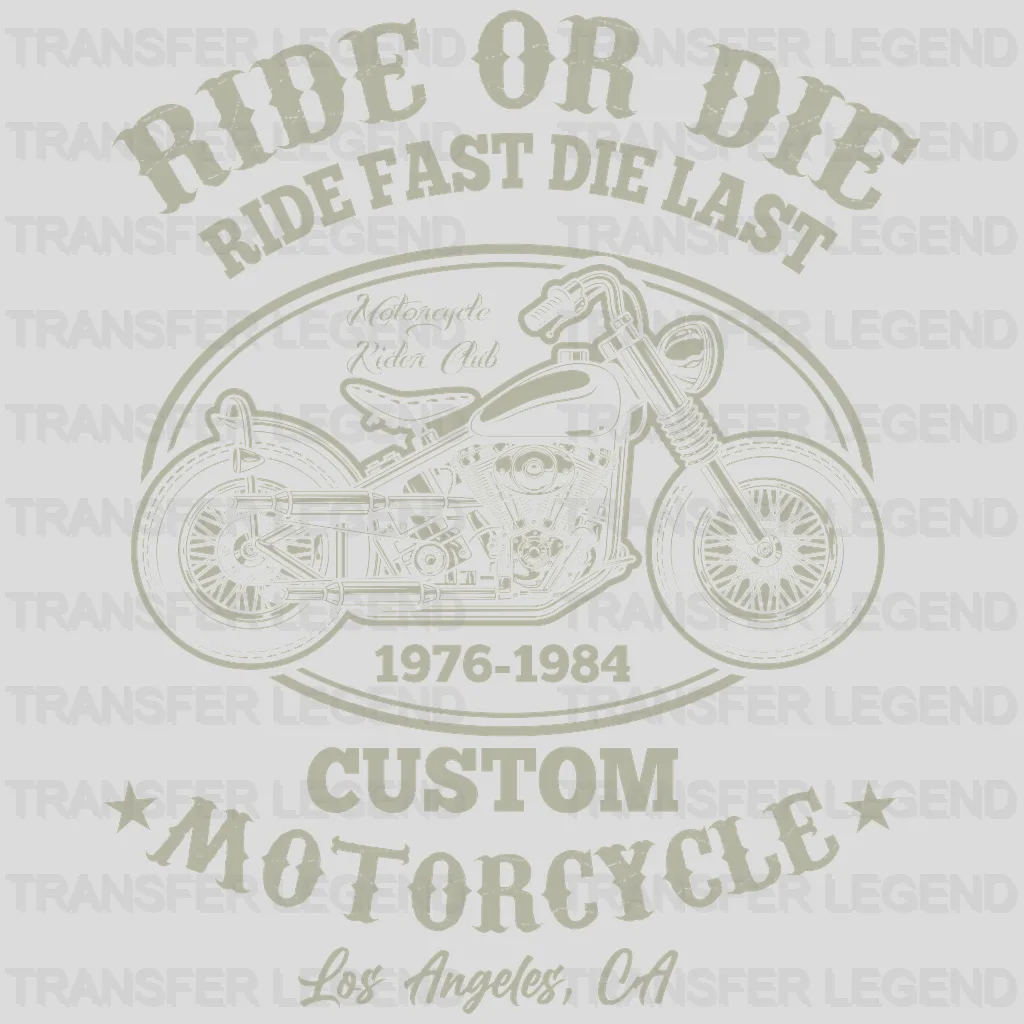 Ride Fast Die Last - Motocycle Design DTF Heat Transfer - transferlegend