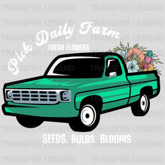 Pick Daily Farm Green Car Spring Easter Design- DTF heat transfer - transferlegend