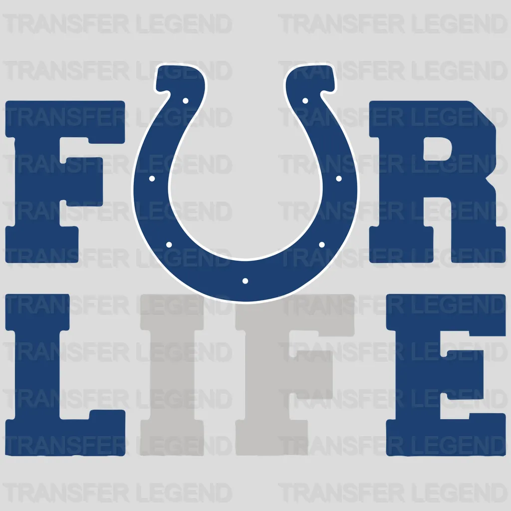 Indianapolis Colts FOR LIFE Wordmark NFL Design - DTF Heat Transfer