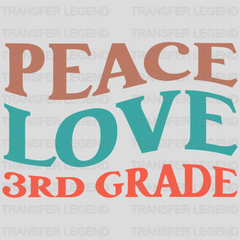 Peach Love 3rd Grade Teacher Design - DTF heat transfer - transferlegend