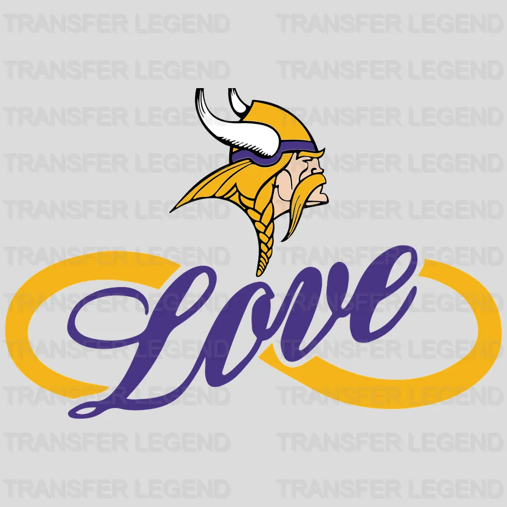 Minnesota Vikings Love Script Wordmark NFL Design - DTF Heat Transfer