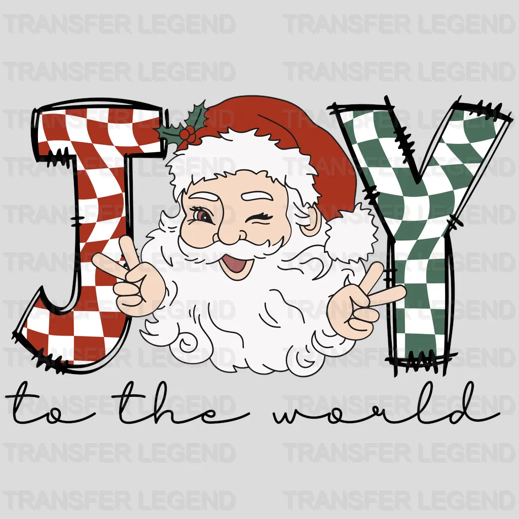 JOY SANTA Christmas Design, Christmas Design, Dtf Heat Transfer - transferlegend