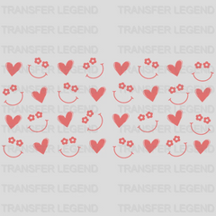 Smiley And Heart UV DTF Transfer Cup Wrap UV DTF Sticker - transferlegend