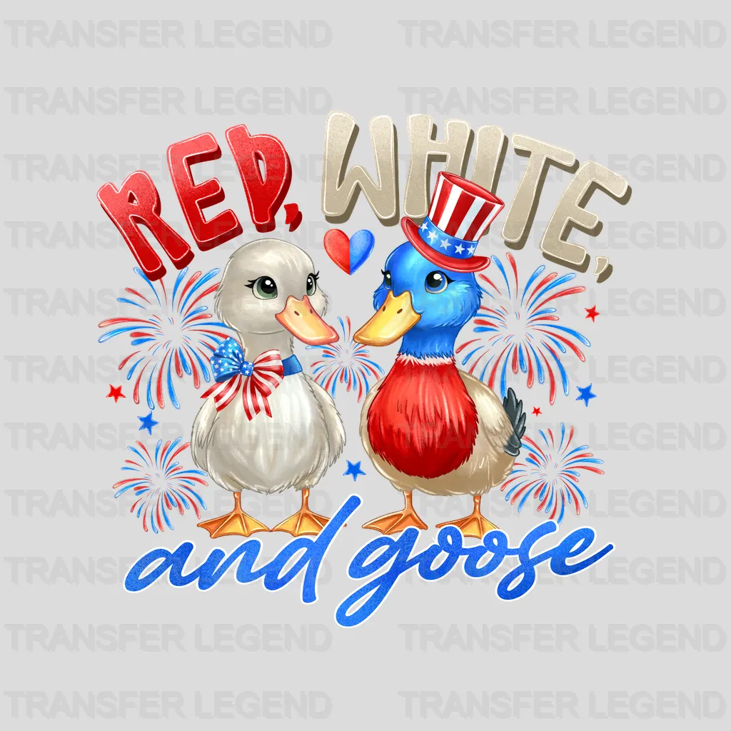 Red White & Goose 4th July Design - DTF Heat Transfers - transferlegend