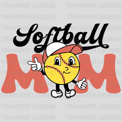 Softball Mom Mascot DTF Transfer - transferlegend