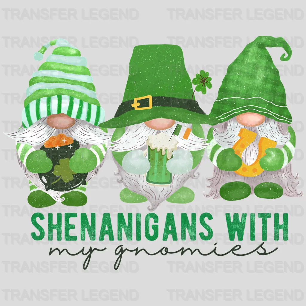 St. Patrick's Day Shenanigans With My Gnomies Design - DTF heat transfer - transferlegend