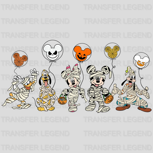 Mummy Mick And Friends With Balloons Halloween Design - DTF heat transfer - transferlegend